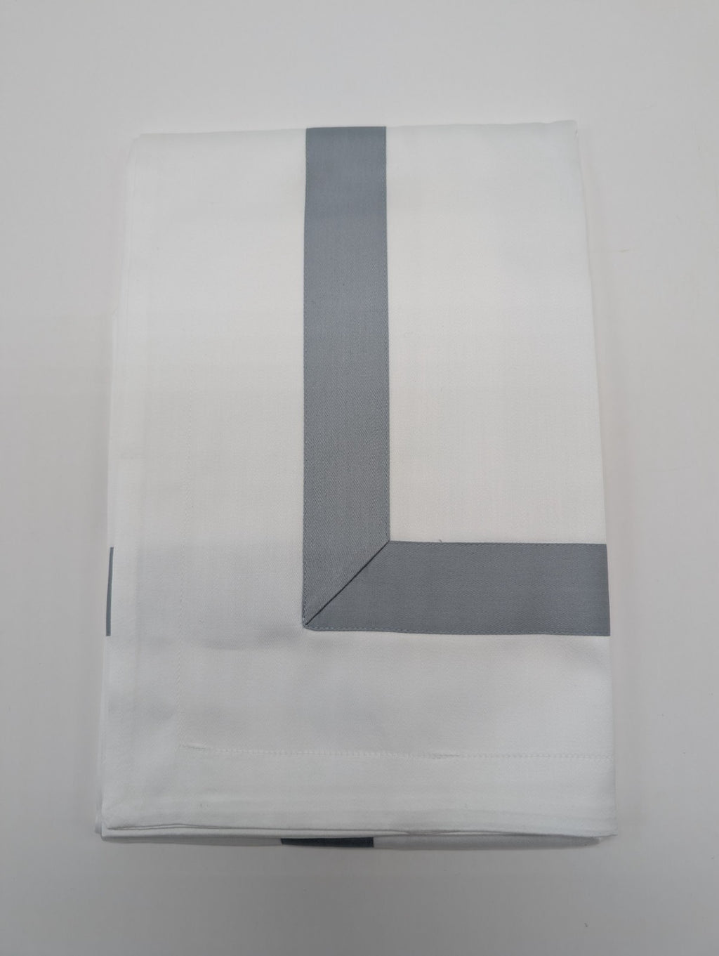 Sferra  Celeste Nastro Giannni Standard White Pillow Sham Flint Broad Stripe NEW1
