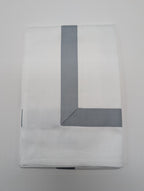 Sferra  Celeste Nastro Giannni Standard White Pillow Sham Flint Broad Stripe NEW1