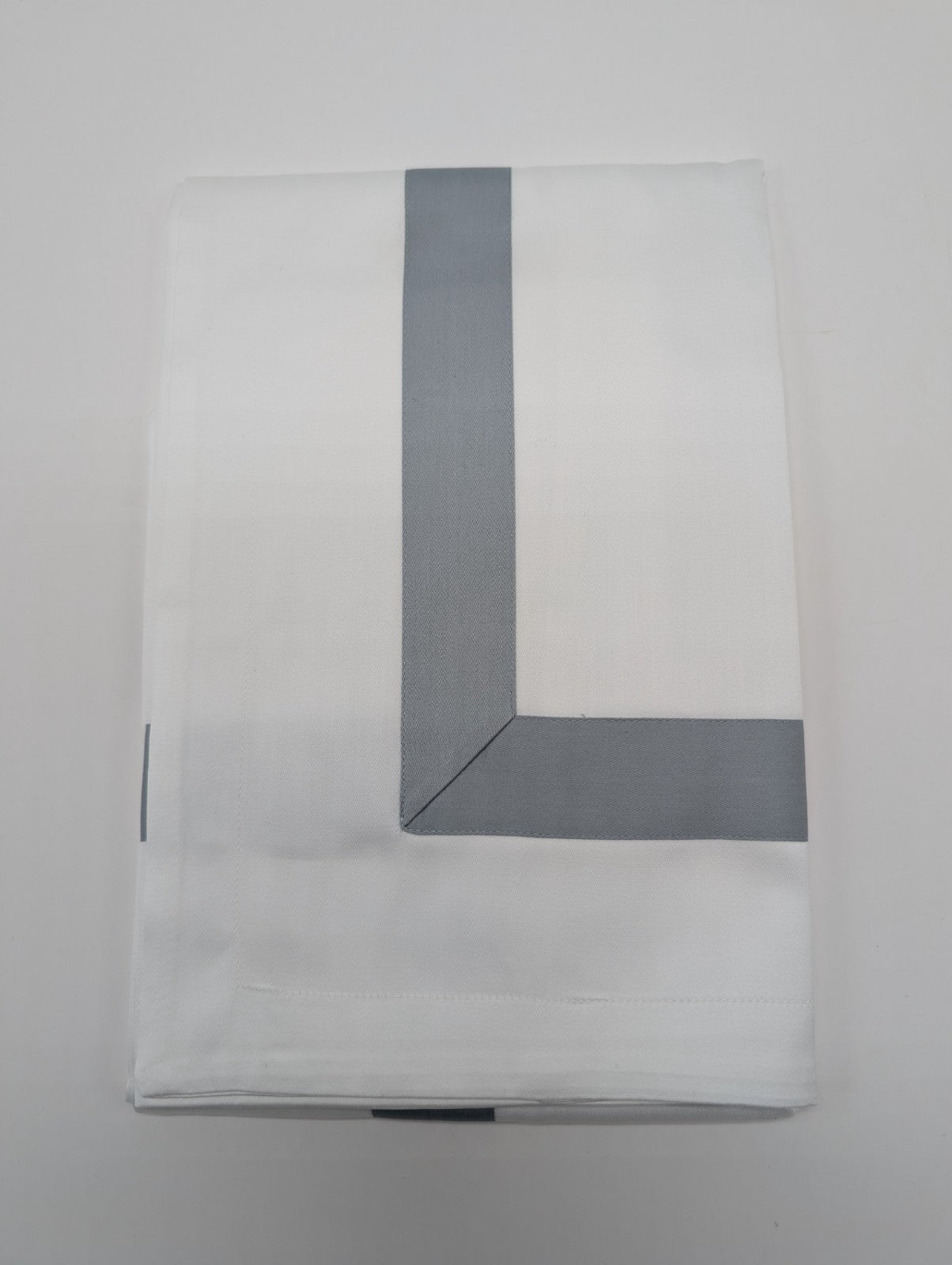 Sferra  Celeste Nastro Giannni Standard White Pillow Sham Flint Broad Stripe NEW1