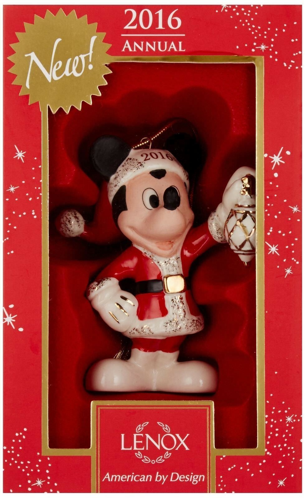 Lenox Disney 2016 Mickey Figurine Ornament Mouse Annual Decorate The Season NEW2