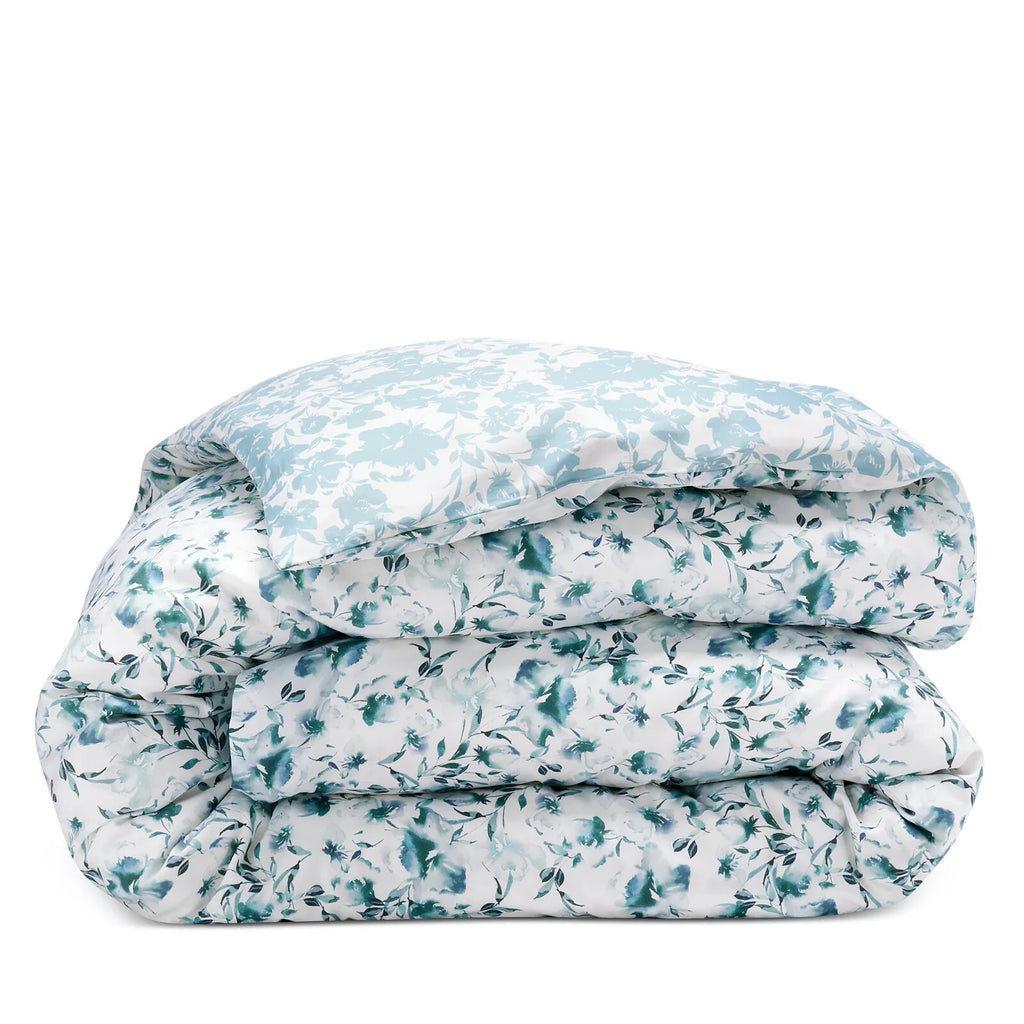 Sferra Duchesse Blue Queen Duvet Set 3PC Floral Cotton Print Reverses Italy NEW6