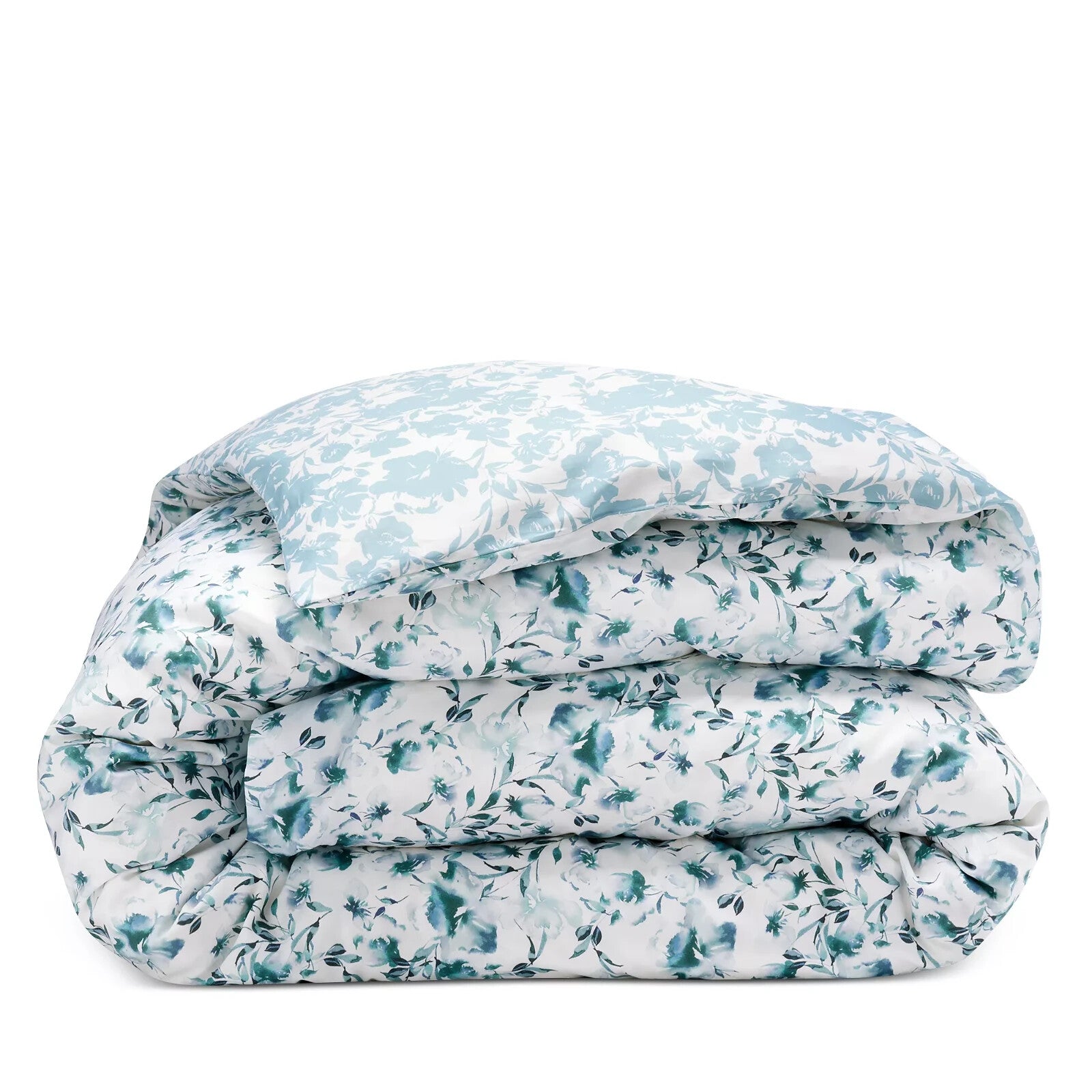 Sferra Duchesse Blue Queen Duvet Set 3PC Floral Cotton Print Reverses Italy NEW6