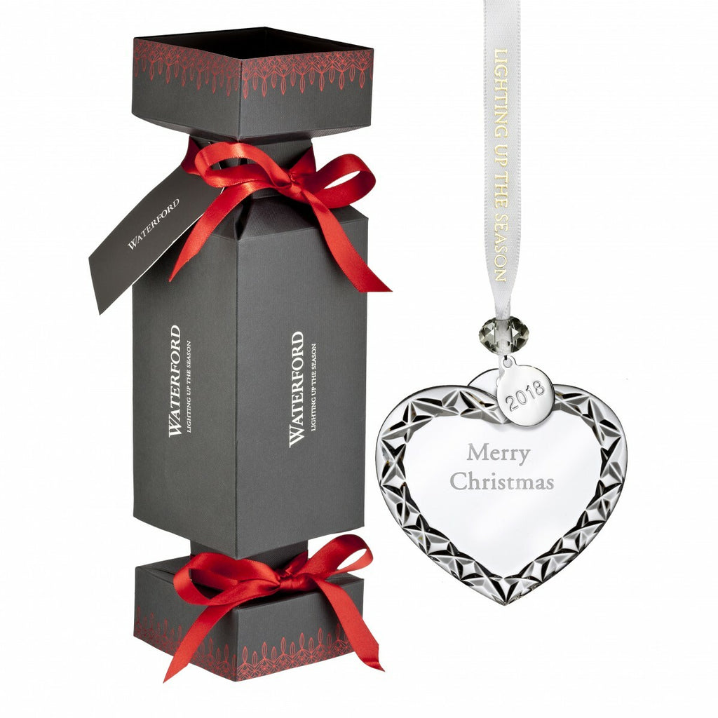 Waterford Crystal Cracker Heart Ornament 2018 5th Ed #4003091 NEW IN BOX Holiday1