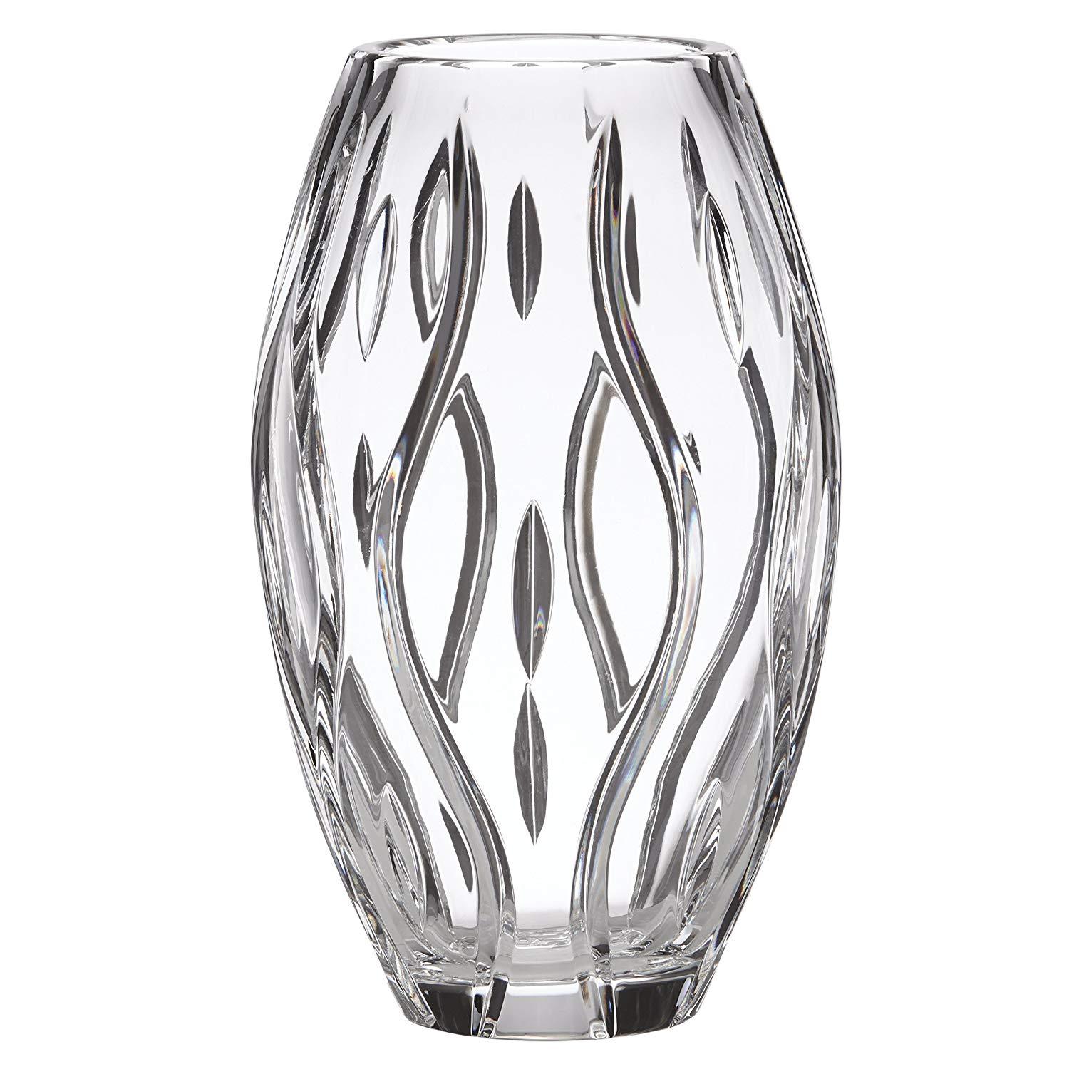 Lenox  Irish Spring Darcy Crystal Vase Vertical Cuts Hand Cut 10" Ireland NEW0