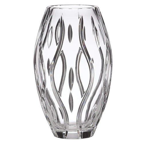 Lenox  Irish Spring Darcy Crystal Vase Vertical Cuts Hand Cut 10" Ireland NEW0