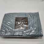 Sferra Monroe Blue King Bedskirt 3PC Solid Chocolate Gathered 100% Cotton NEW2