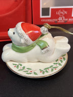 Lenox The Polar Bear Express Ornament Holiday Pattern Saucer Sled Christmas NEW8