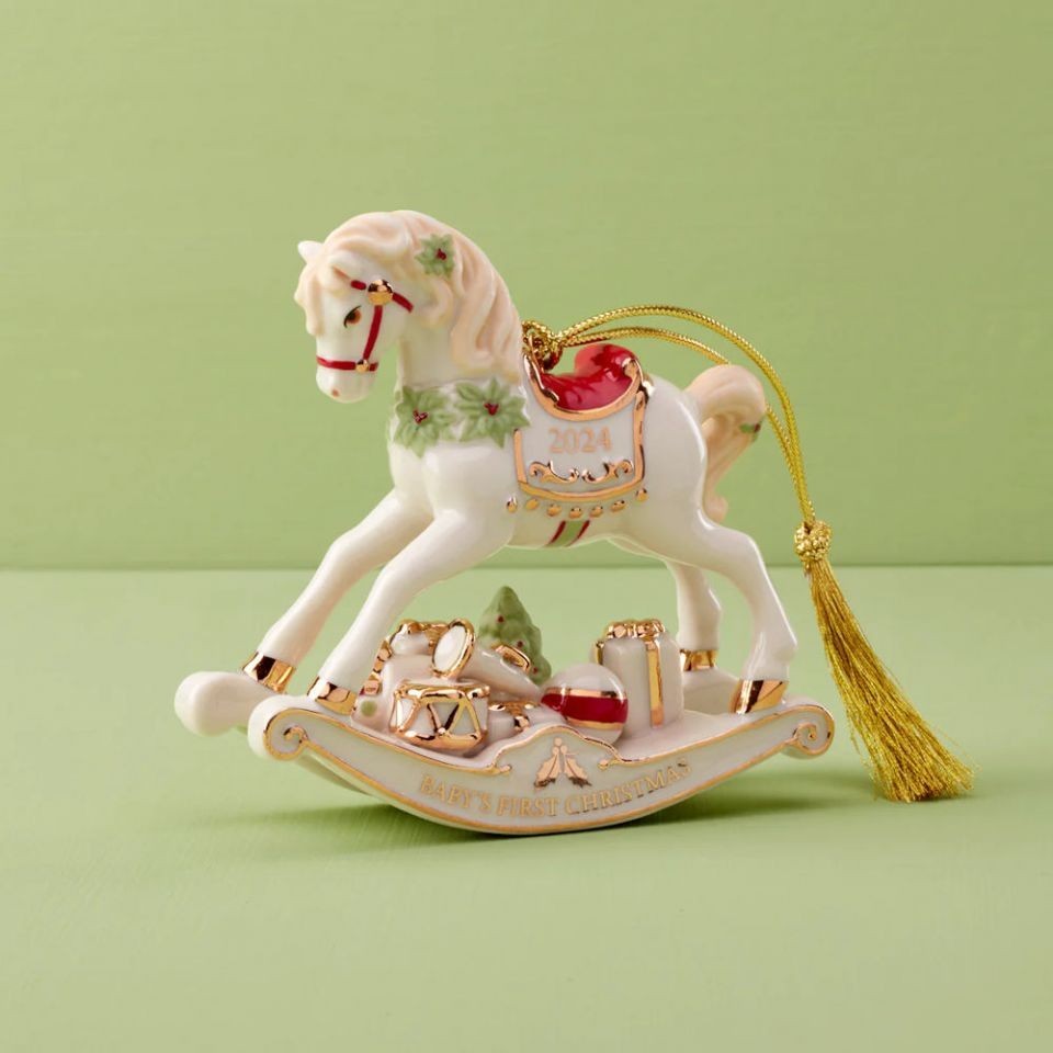 Lenox 2024 Rocking Horse Ornament Baby's 1st Christmas First Gift Vintage NEW3