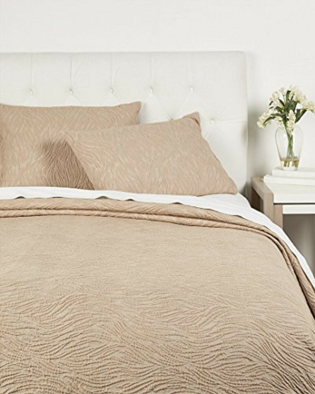 Sferra Rino Sand King Sham Textured Wavy Patina 100% Egyptian Cotton Italy NEW0