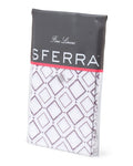 Sferra Deagan Euro Sham White/Aubergine Purple Egyptian Cotton Percale Italy New0