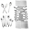 Lenox Vernick 87 Piece Flatware Set Service For 12 Stainless 18/10 Grooved NEW0