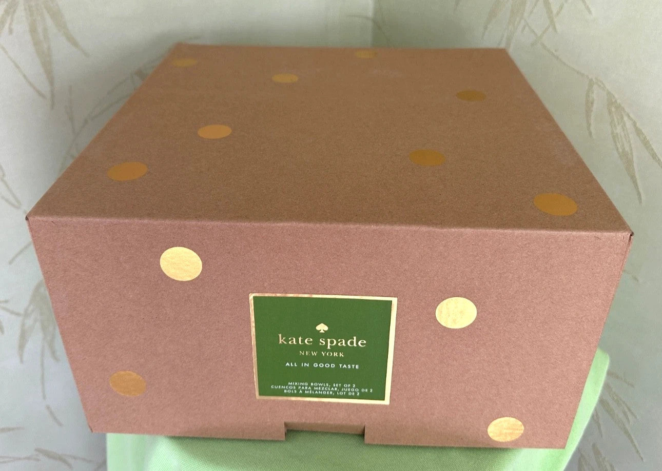 Kate Spade NY Large Mixing Bowl Set 2PC  All In Good Taste Deco Dot Lenox NEW4