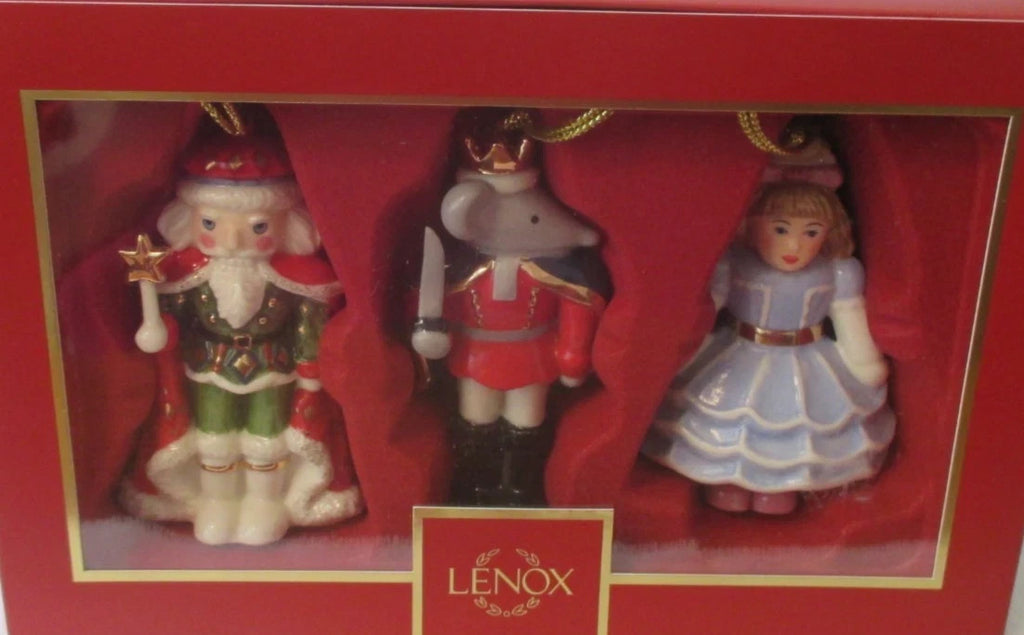 Lenox Nutcracker Ballet  Figurine Ornament Set 3 Clara Mouse King Christmas NEW9