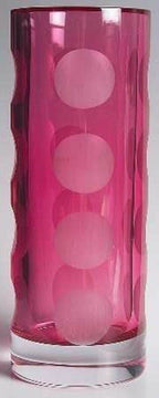 Kate Spade NY Crystal Bonita Street Hot Pink Bud Vase Frosted Dots 7.5 Lenox NEW0