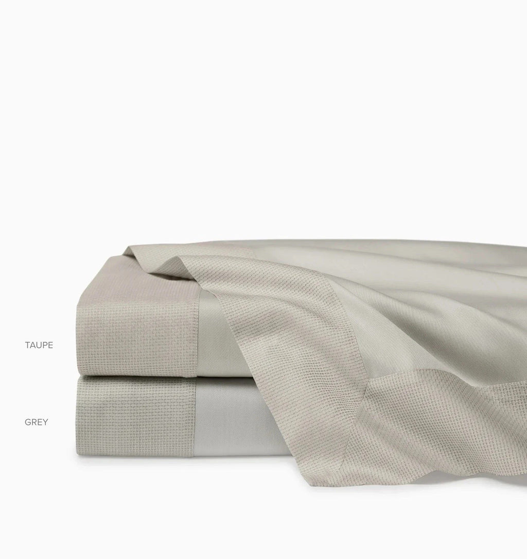 Sferra Carlotta Taupe Queen Duvet Textured Cuff Cotton Sateen Jacquard Italy NEW4