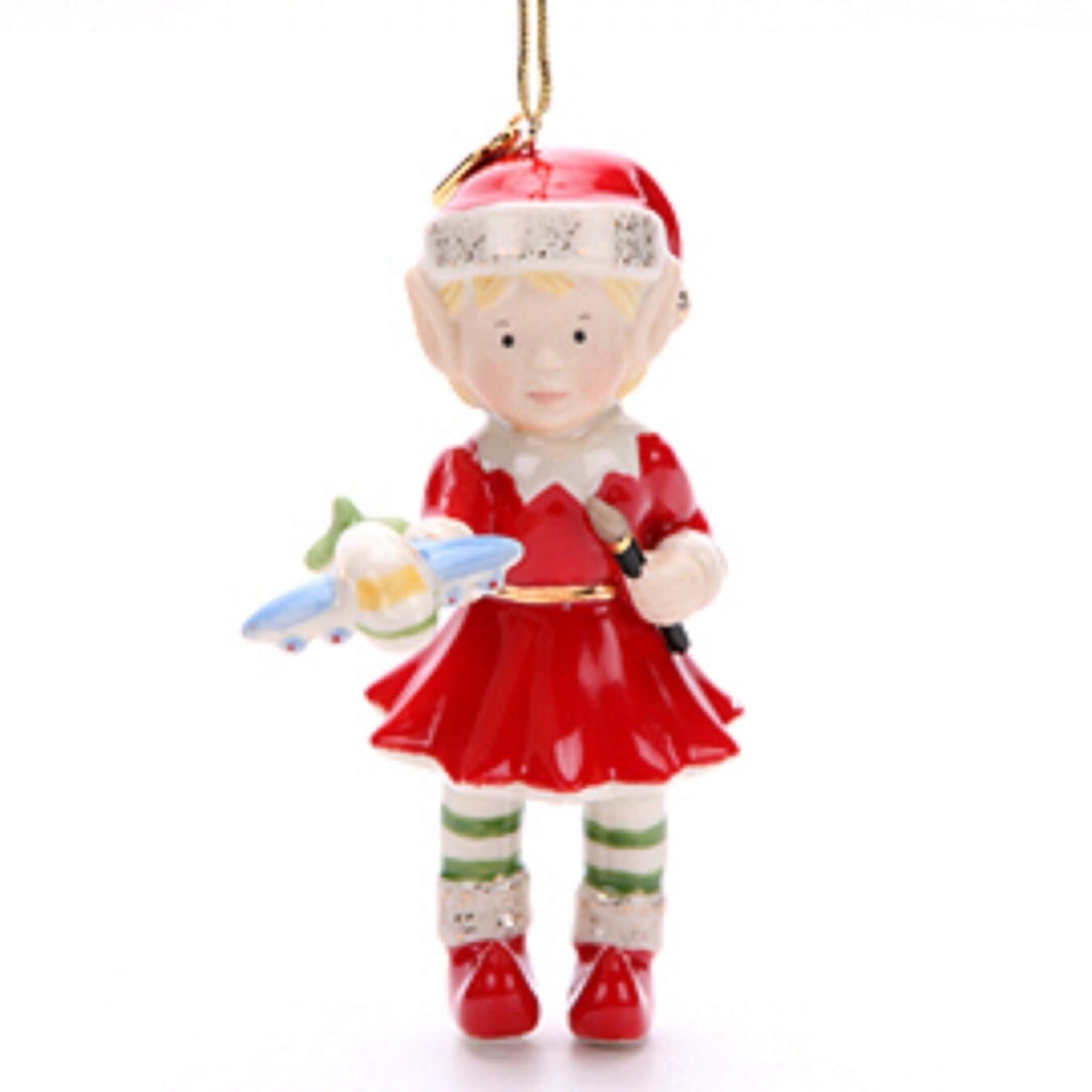 Lenox Edwina The Elf Figurine Ornament Annual Toy Airplane 2015 Christmas NEW1