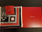 Baccarat 100% Silk Scarf Shaw Louxor Red Black Graphic 55" # 2809047 NEW In Box2