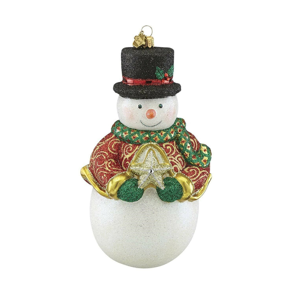 Reed & Barton Glass Snowman Figurine Ornament Hand Blown Classic Christmas NEW0
