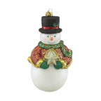 Reed & Barton Glass Snowman Figurine Ornament Hand Blown Classic Christmas NEW0