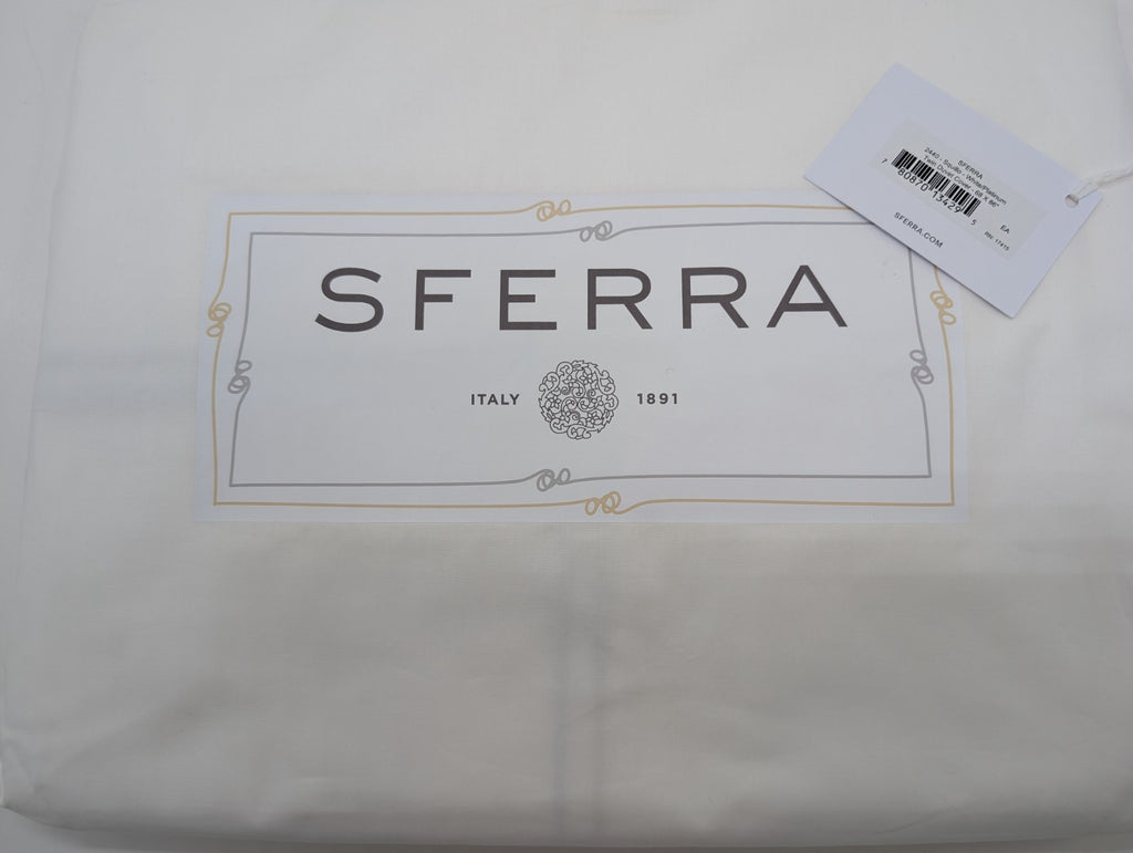 Sferra Squillo White Twin Duvet Platinum Satin Stitch Embroidery Youth Italy NEW0