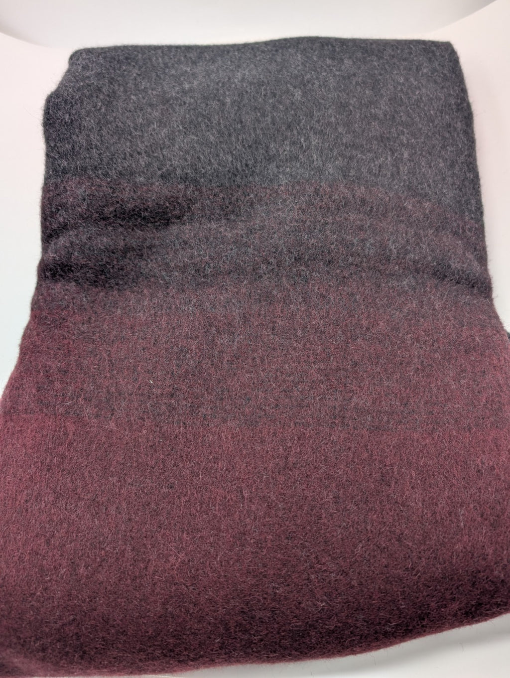 Sferra Jeno Throw Blanket Burgundy Grey Variated Fringe Angora & Merino Soft NEW7