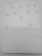 Yves Delorme Neige King Flat Sheet Embroidered Snowflakes Egyptian Cotton LE NEW10