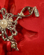 Lenox Gemmed Cross Ornament Filigree Silver Pearl Crystals 2015 Christmas NEW6
