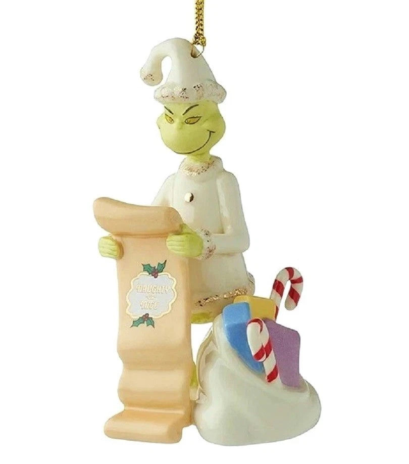 Lenox The Grinch's List Ornament Figurine Ornament Dr Seuss Toys Christmas NEW1