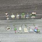 Lenox Happy Birthday Mini Ornaments 10 & Tree Hat Crown Cake Clown Balloons NEW8