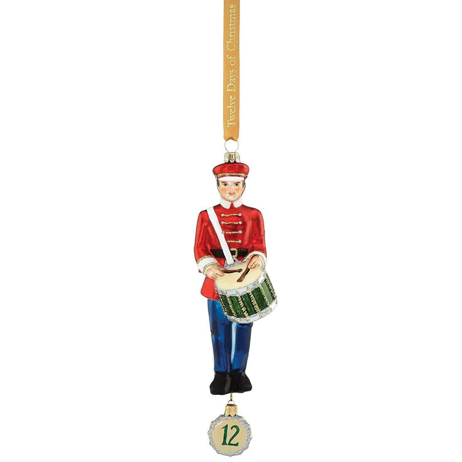 Reed & Barton 12 Drummers Drumming Ornament Glass Twelve Days Of Christmas NEW3