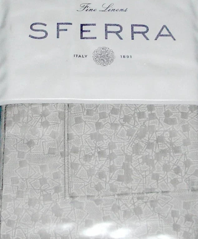Sferra Catella Grey Euro Sham Pair Squares Cotton Sateen Jacquard Italy NEW13