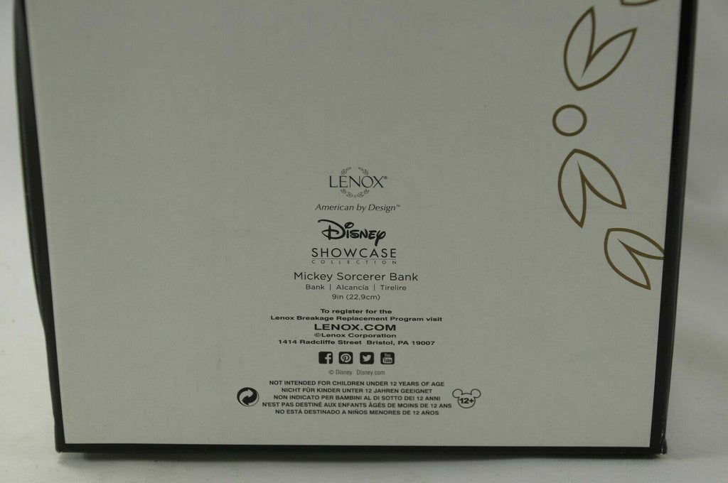 Lenox Disney Sorcerer Mickey Bank Figurine Mouse Fantasia Apprentice 9" NEW2