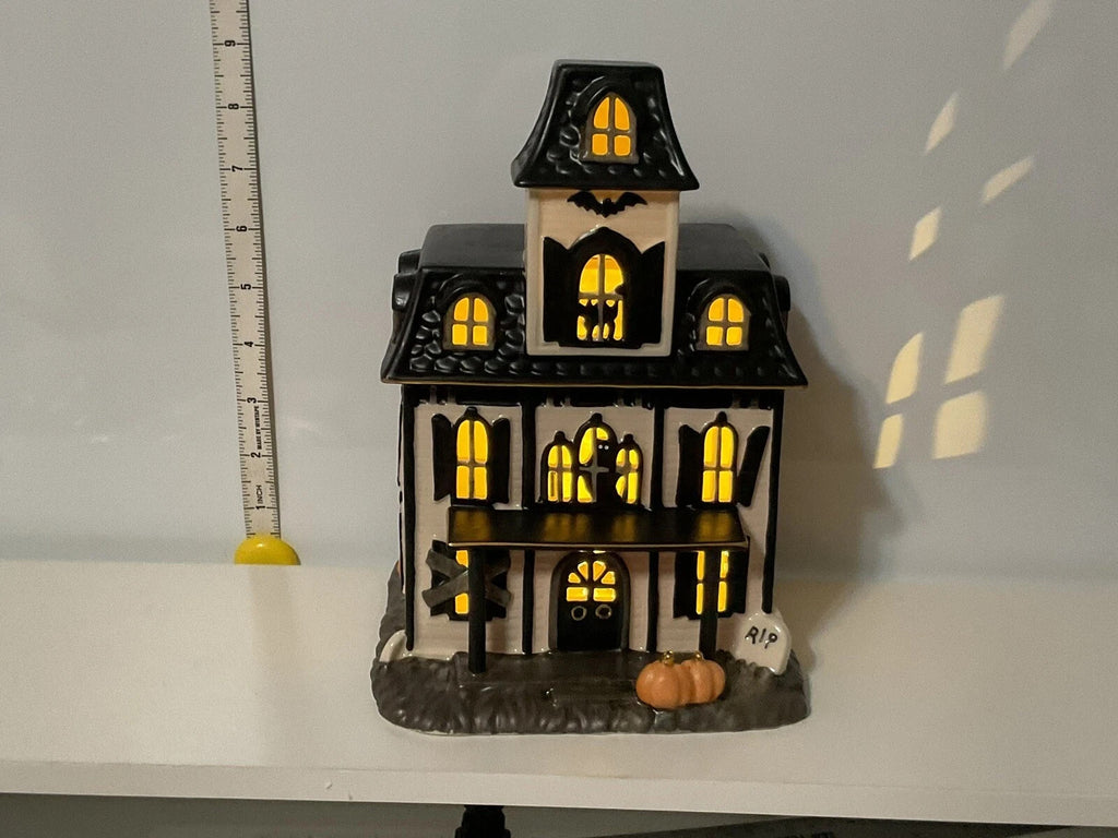 Lenox Halloween Lighted Haunted House Figurine Black Cat Pumpkin Owl Vintage NEW8