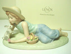 Lenox Easter Springtime Girl's Daydreams Figurine Bunny Meadow Flower Basket NEW3
