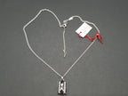 Baccarat Crystal Louxor Necklace Silver Mist Mirror Diamond Cut  22" Chain NEW1