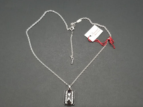 Baccarat Crystal Louxor Necklace Silver Mist Mirror Diamond Cut  22" Chain NEW1