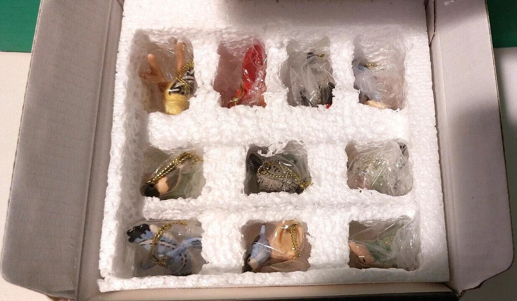 Lenox Garden Birds 10 Miniature Ornaments with Tree Blue Jay Robin Cardinal NEW8
