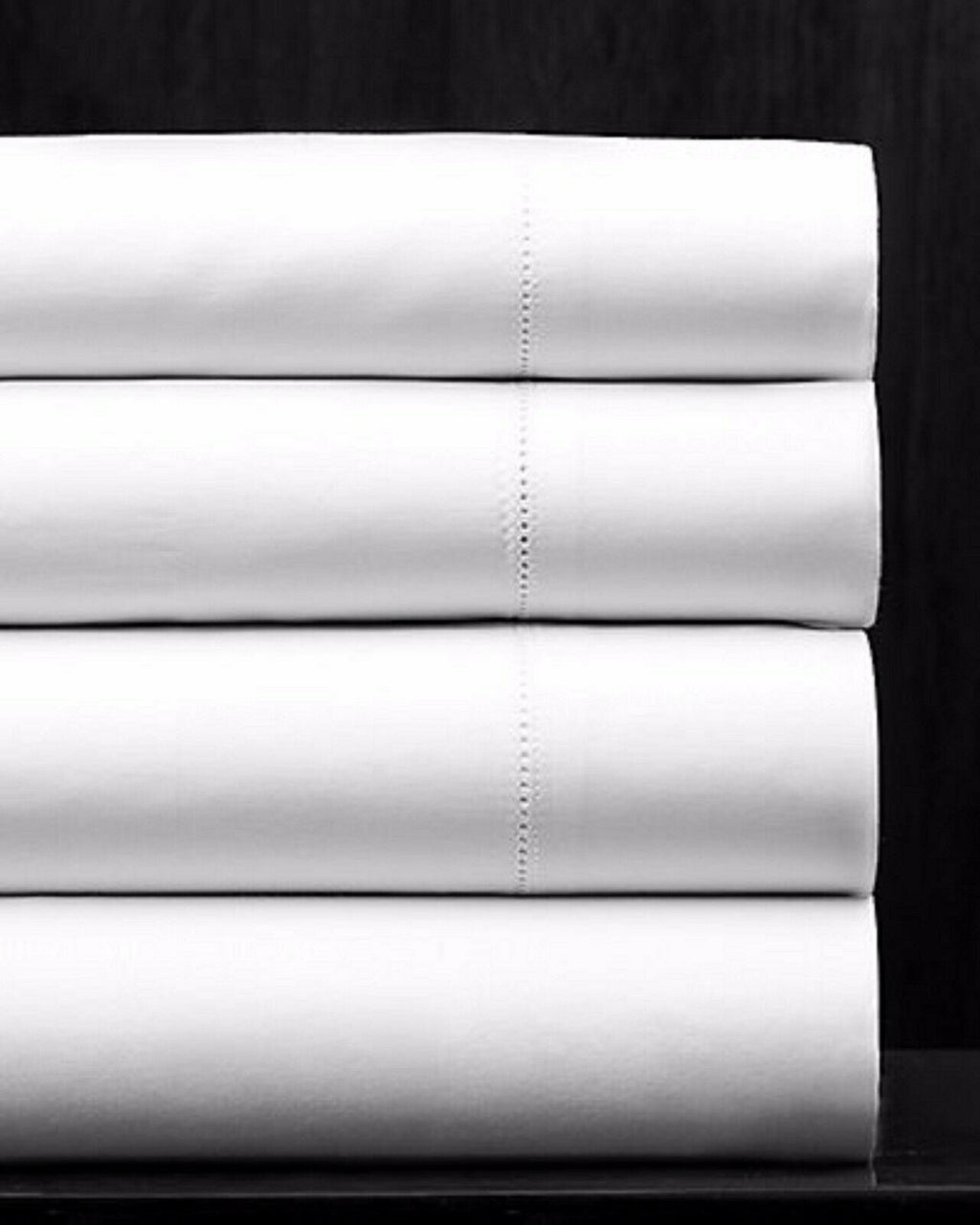 Sferra Gino White Queen Sheet Set 4 PC Solid 100% Cotton Percale 450TC Italy NEW6