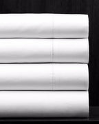 Sferra Gino White Queen Sheet Set 4 PC Solid 100% Cotton Percale 450TC Italy NEW6