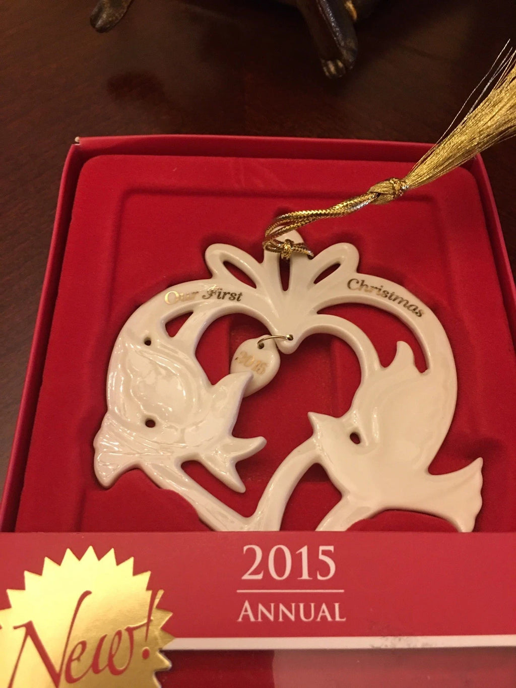 Lenox 2015 Our First Christmas Ornament Wedding  Anniversary Love Doves 1st NEW7