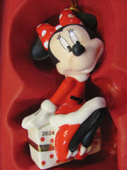 Lenox Disney 2024 Mickey & Minnie Figurine Ornaments 2 Mouse Candy Cane Gift NEW17