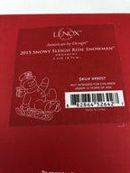 Lenox 2015 Snowman Figurine Ornament Annual Snowy Sleigh Ride Sled Christmas NEW2
