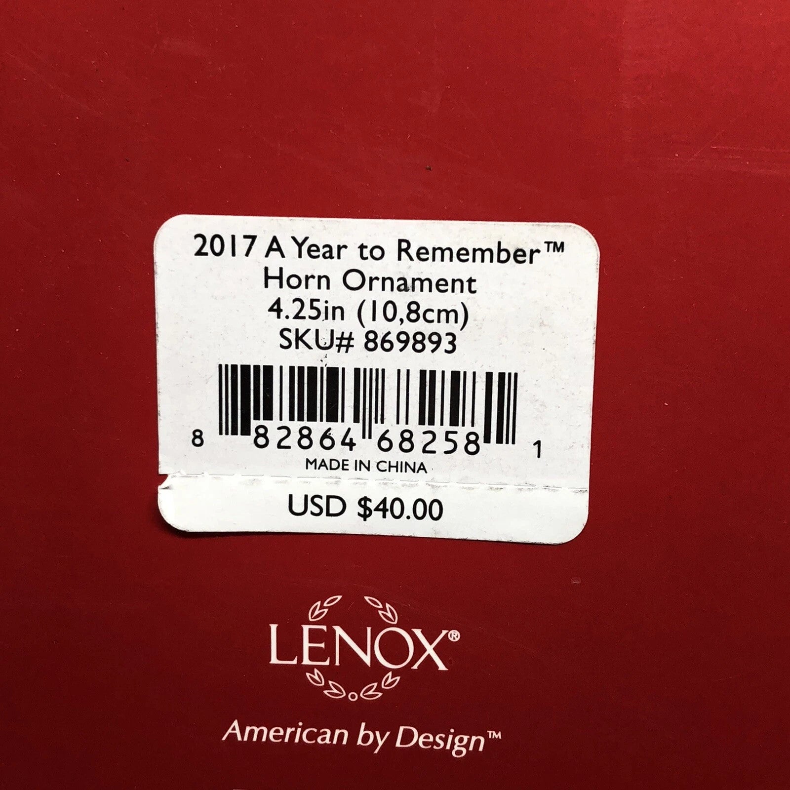 Lenox 2017 French Horn Ornament Annual A Year To Remember Pierced Christmas NEW2
