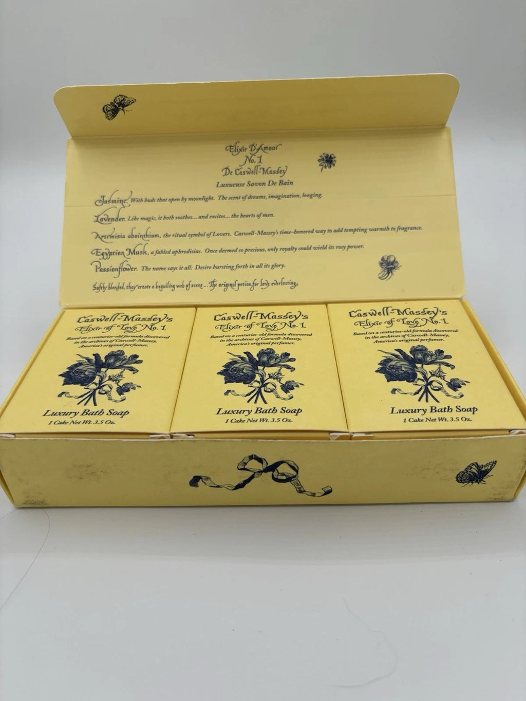 Caswell Massey Elixir of Love No. 1 Luxury Bath Soap 3 Bars 3.5 oz Each Gift NEW14