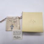 Lenox Turquoise Cross Necklace Blue Topaz Stone Sterling Silver Chain 18" NEW0