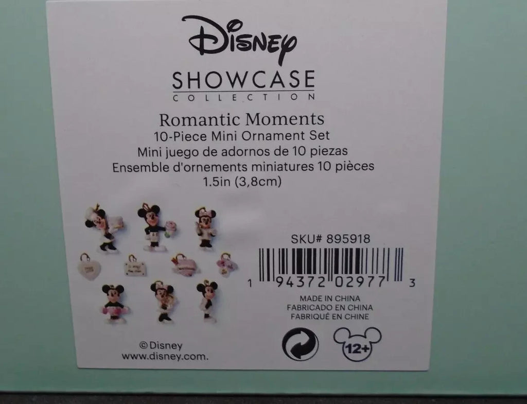 Lenox Disney Mickey Minnie Mouse Mini Tree Ornaments Set 10 Romantic Moments NEW4