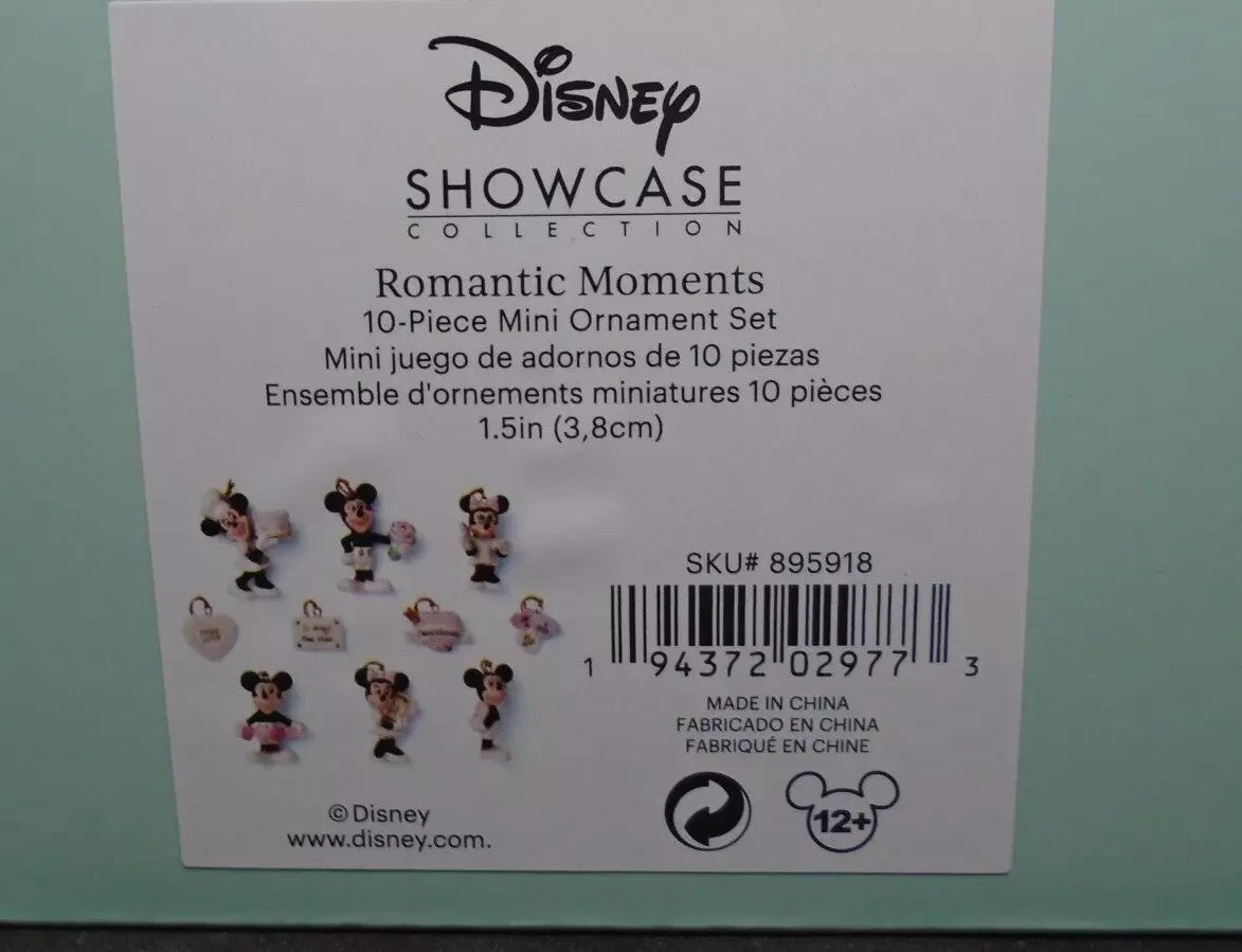 Lenox Disney Mickey Minnie Mouse Mini Tree Ornaments Set 10 Romantic Moments NEW4