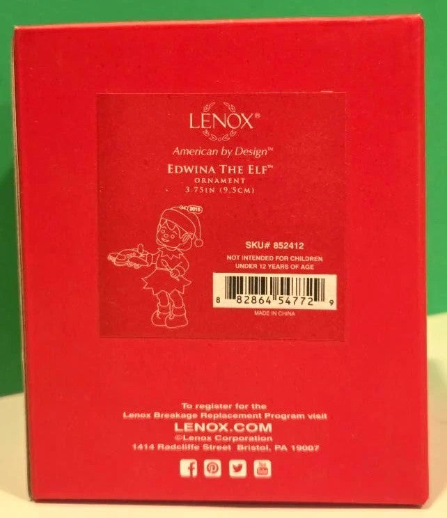 Lenox Edwina The Elf Figurine Ornament Annual Toy Airplane 2015 Christmas NEW5
