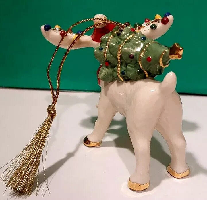 Lenox 2024 Marcel Moose Figurine Ornament Annual Carrying Christmas Tree NEW2