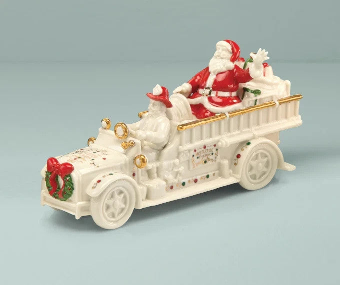 Lenox Mistletoe Park Santa Driving Fire Truck Figurine Treasures Christmas NEW6